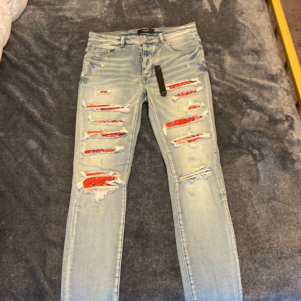 Amiri Bandana Thrasher skinny jeans